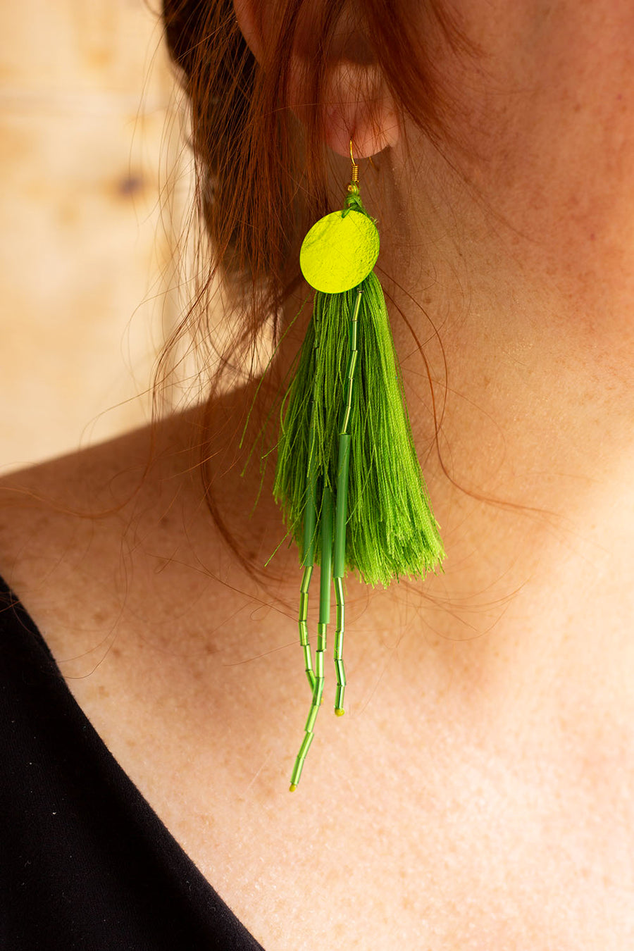 BOUCLE D'OREILLE VERTE