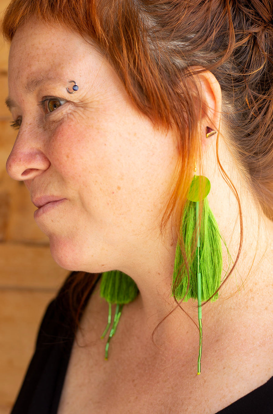 BOUCLE D'OREILLE VERTE