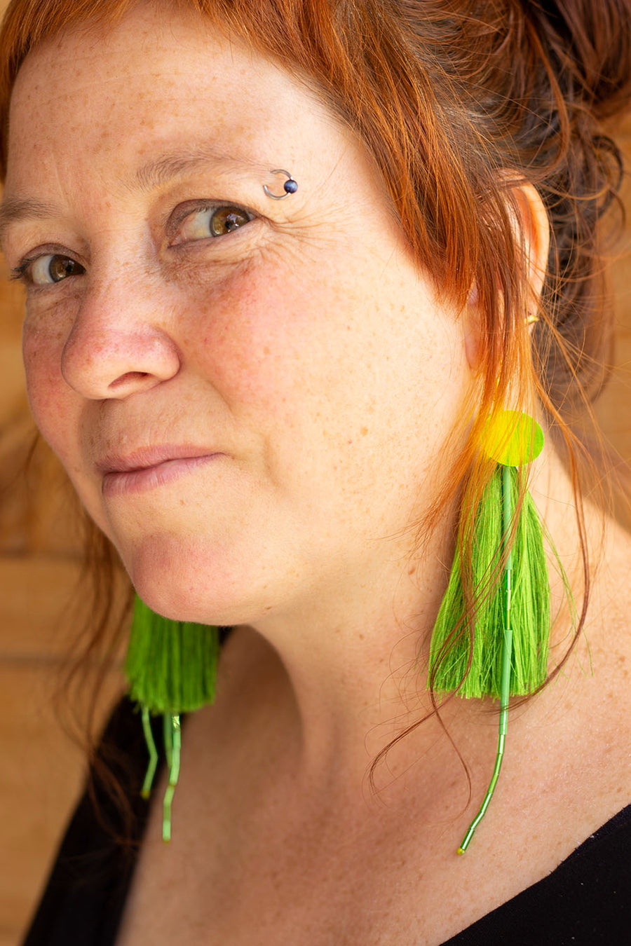 BOUCLE D'OREILLE VERTE