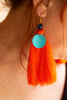 BOUCLE D'OREILLE ORANGE ET BLEU