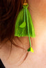 BOUCLE D'OREILLE VERTE-PAILETTE