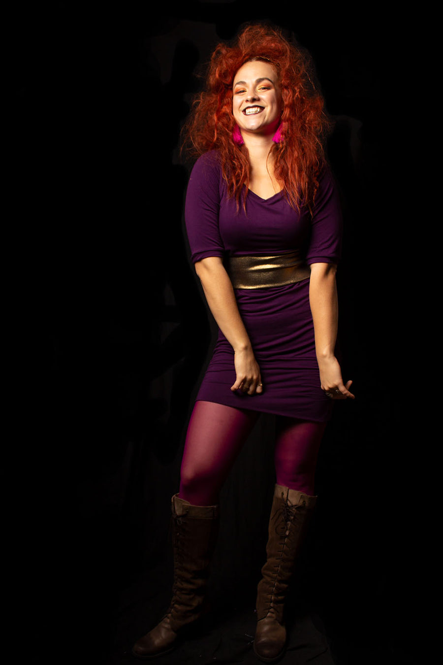 ROBE-TUNIQUE PRUNE DOS TRANSPARENT