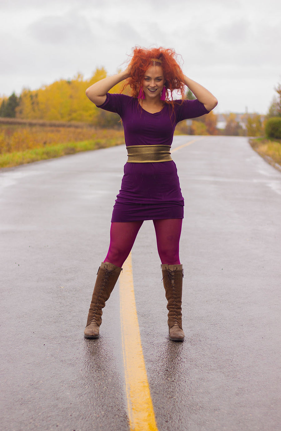 ROBE-TUNIQUE PRUNE DOS TRANSPARENT