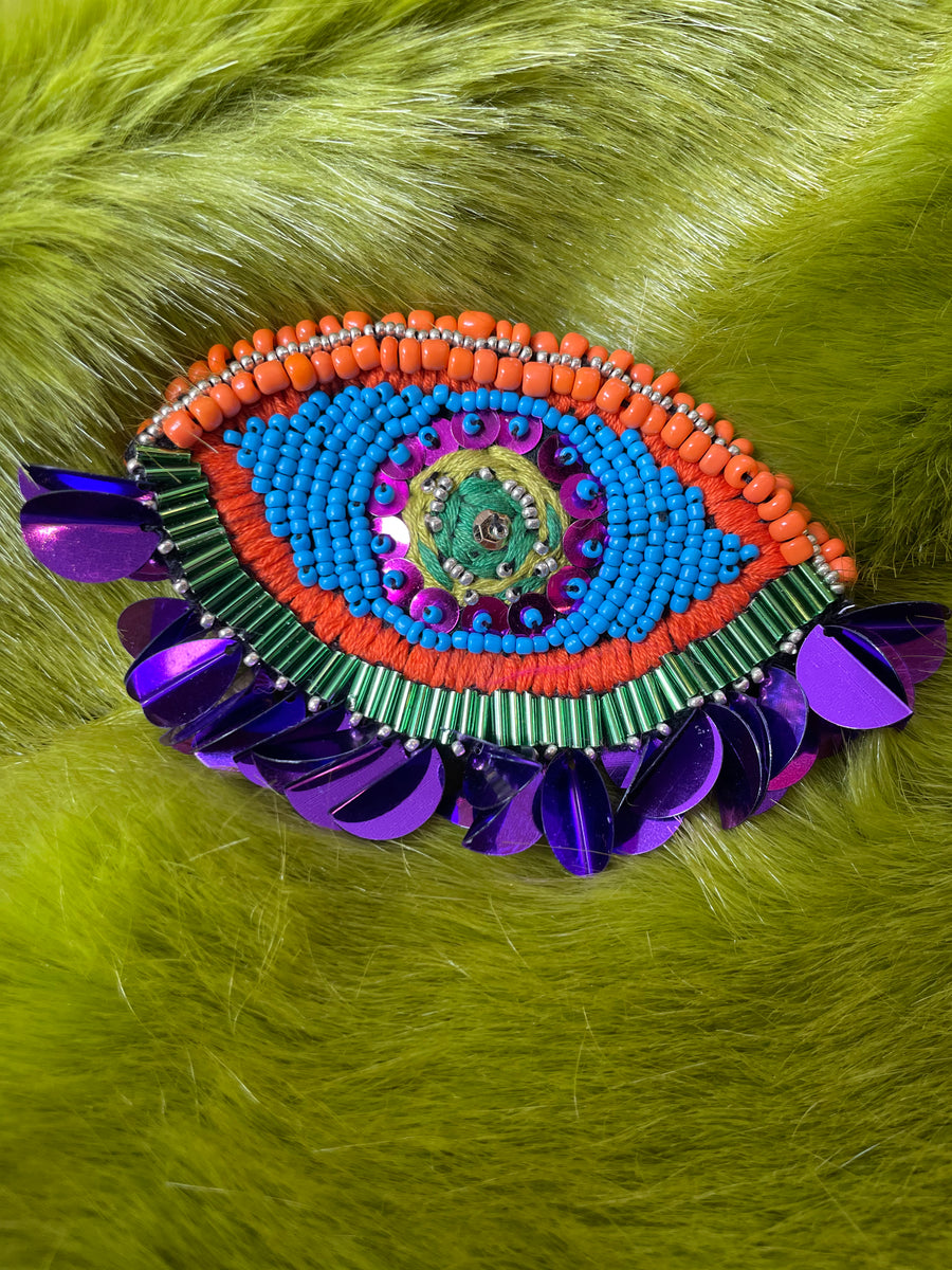 ÉPINGLETTE COULEUR VERTE ET ROSE